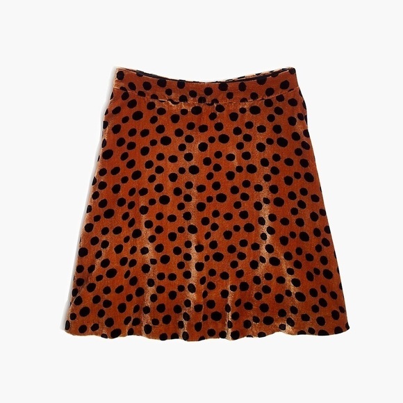 Madewell Velvet Circle Mini Skirt Leopard Dot - 4 - Picture 3 of 10